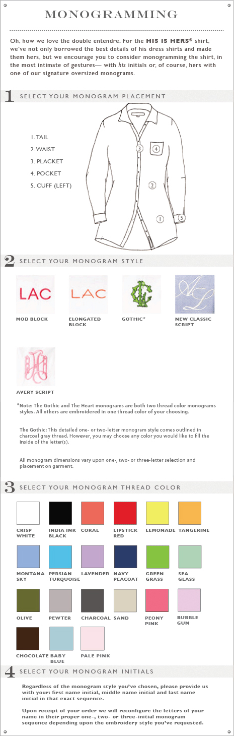 shirt monogram service